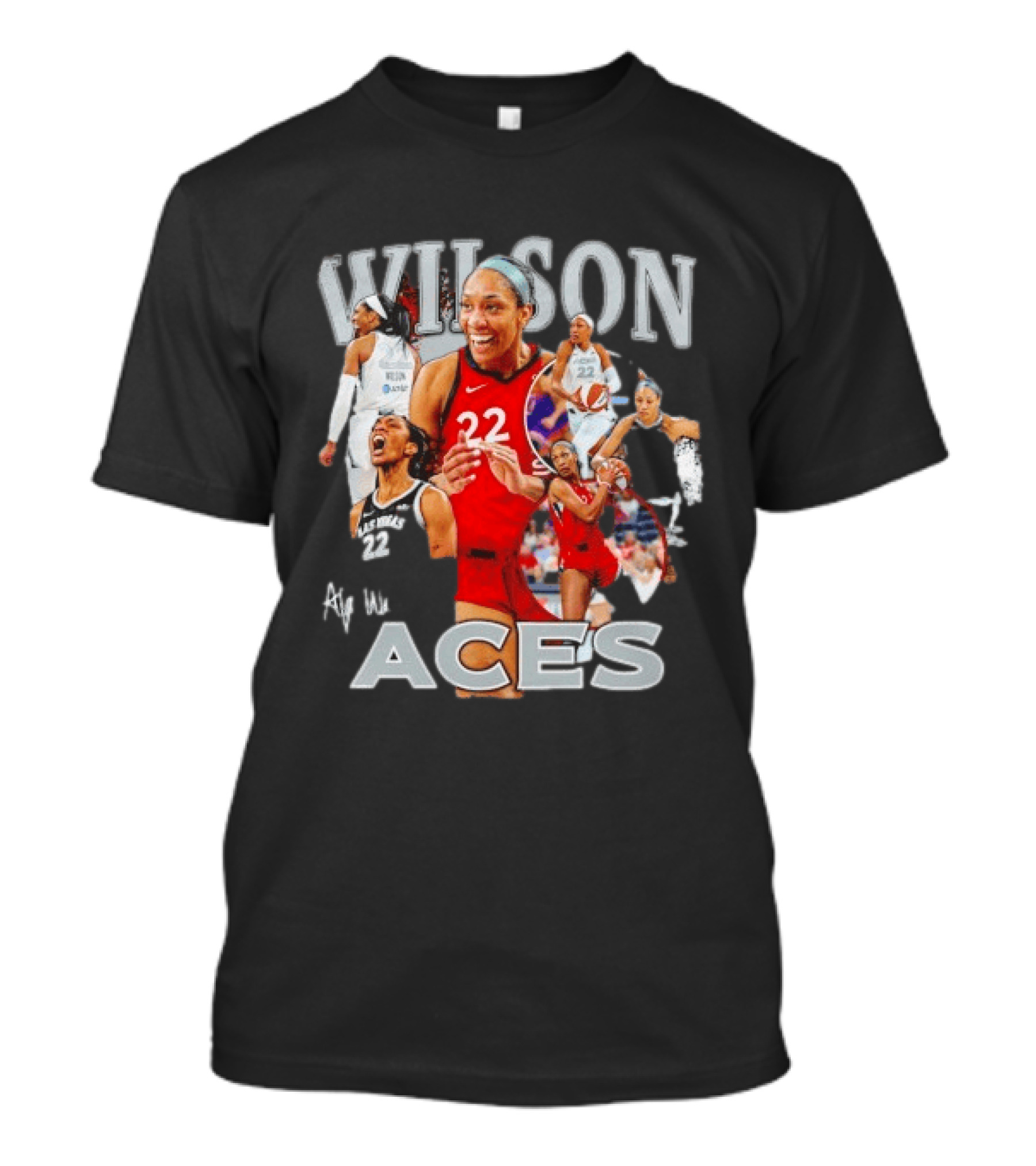 A'ja Wilson Las Vegas Aces Fly With Aces Collage T-Shirt
