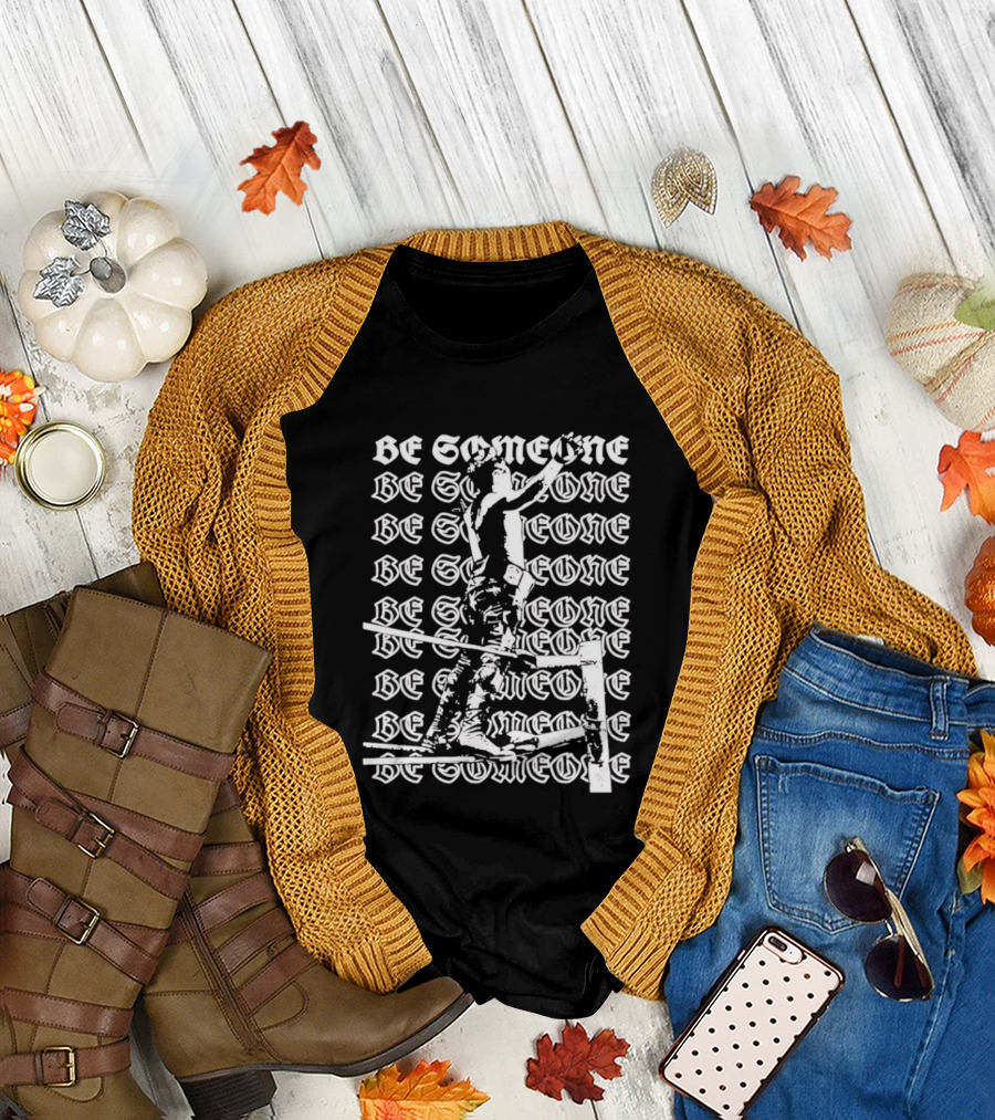 Alex Rey Be Someone Text Repeated Words and Figures T-Shirt