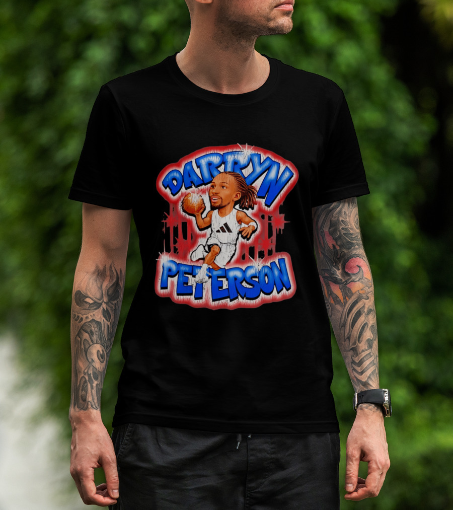 Darryn Peterson Kansas Jayhawks Basketball Caricature T-Shirt