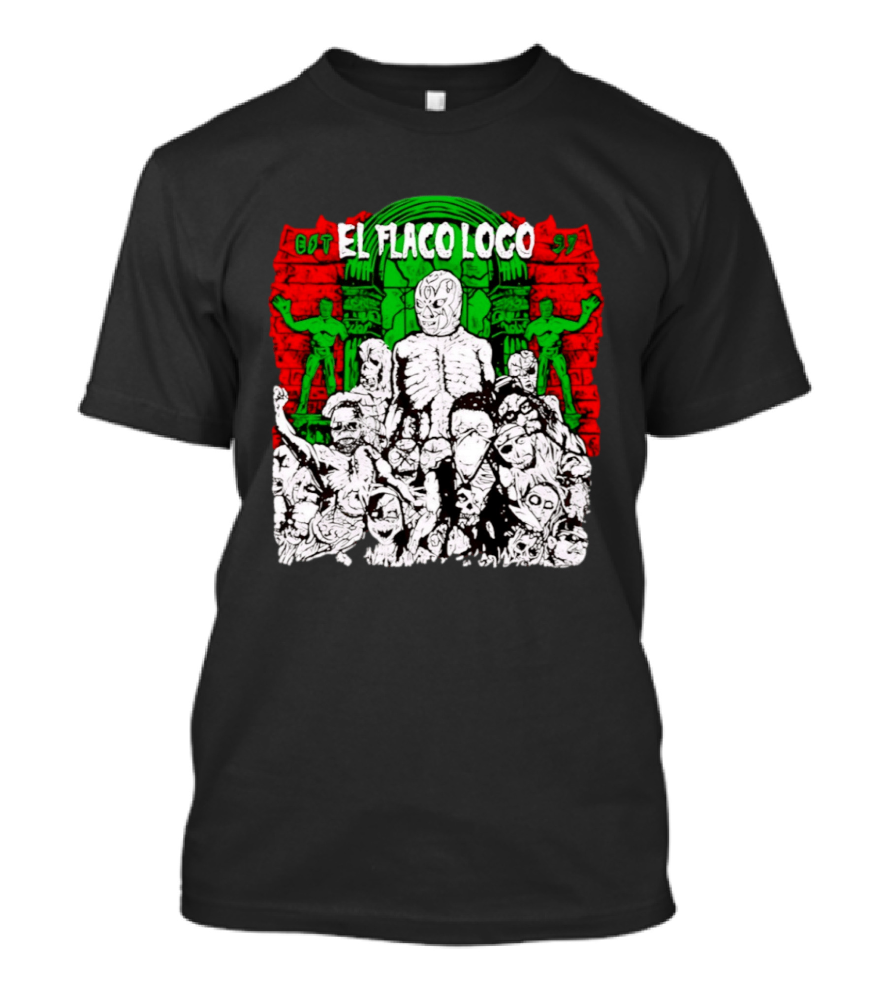 El Flaco Loco EST 97 Luchador Zombie Mashup T-Shirt