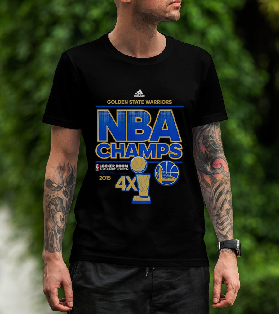 Golden State Warriors NBA Champs 2015 4X Locker Room Authentic Edition T-Shirt