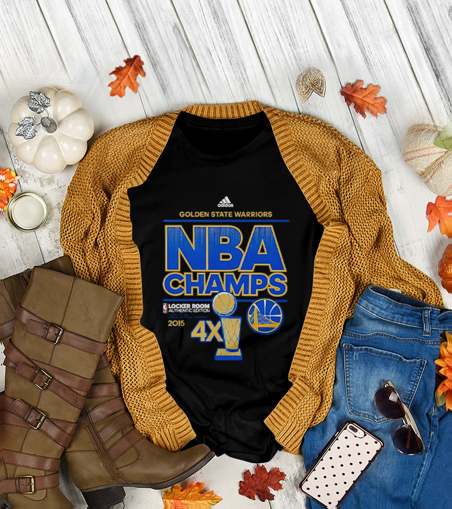 Golden State Warriors NBA Champs 2015 4X Locker Room Authentic Edition T-Shirt