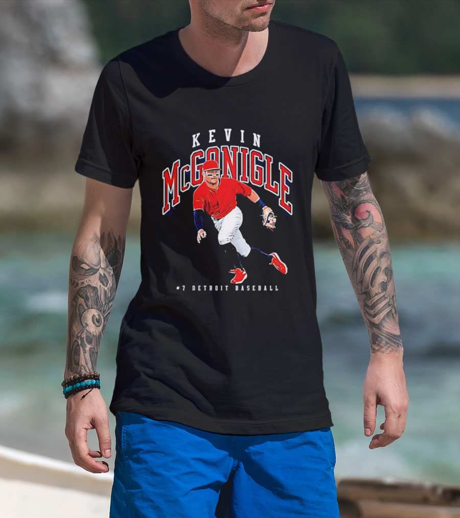 Kevin McGonigle Red Jersey Detroit Baseball #7 Collegiate T-Shirt