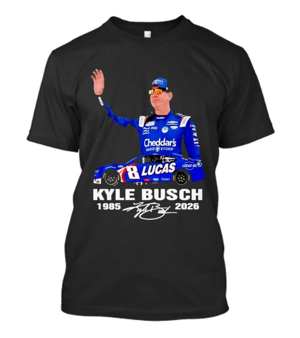 Kyle Busch 1985 2026 Lucas Oil Cheddar's Scratch Kitchen T-Shirt