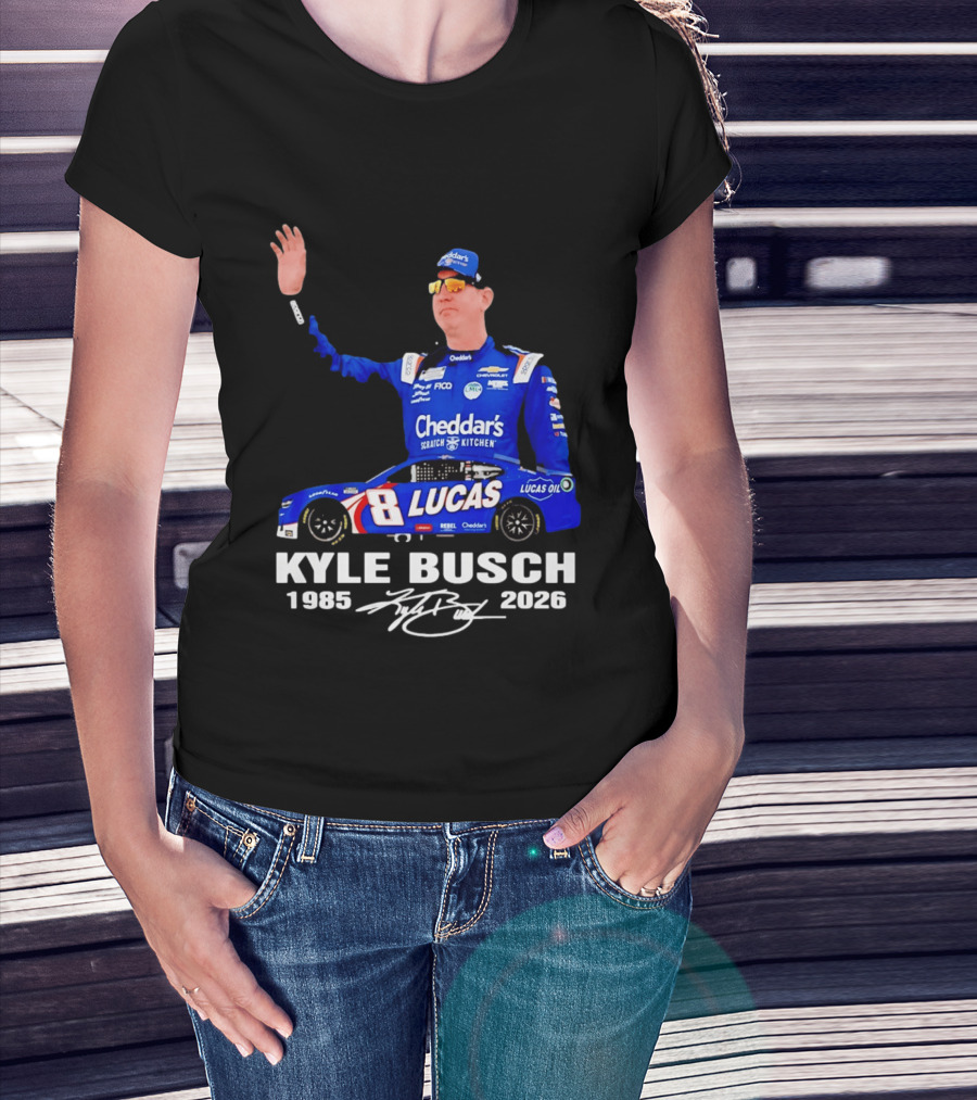 Kyle Busch 1985 2026 Lucas Oil Cheddar's Scratch Kitchen T-Shirt