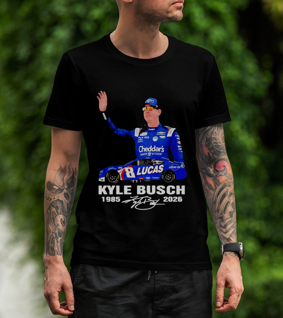 Kyle Busch 1985 2026 Lucas Oil Cheddar's Scratch Kitchen T-Shirt