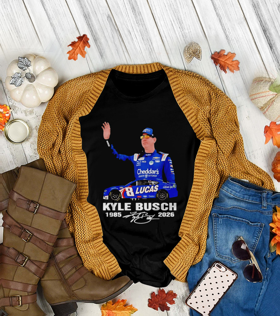 Kyle Busch 1985 2026 Lucas Oil Cheddar's Scratch Kitchen T-Shirt