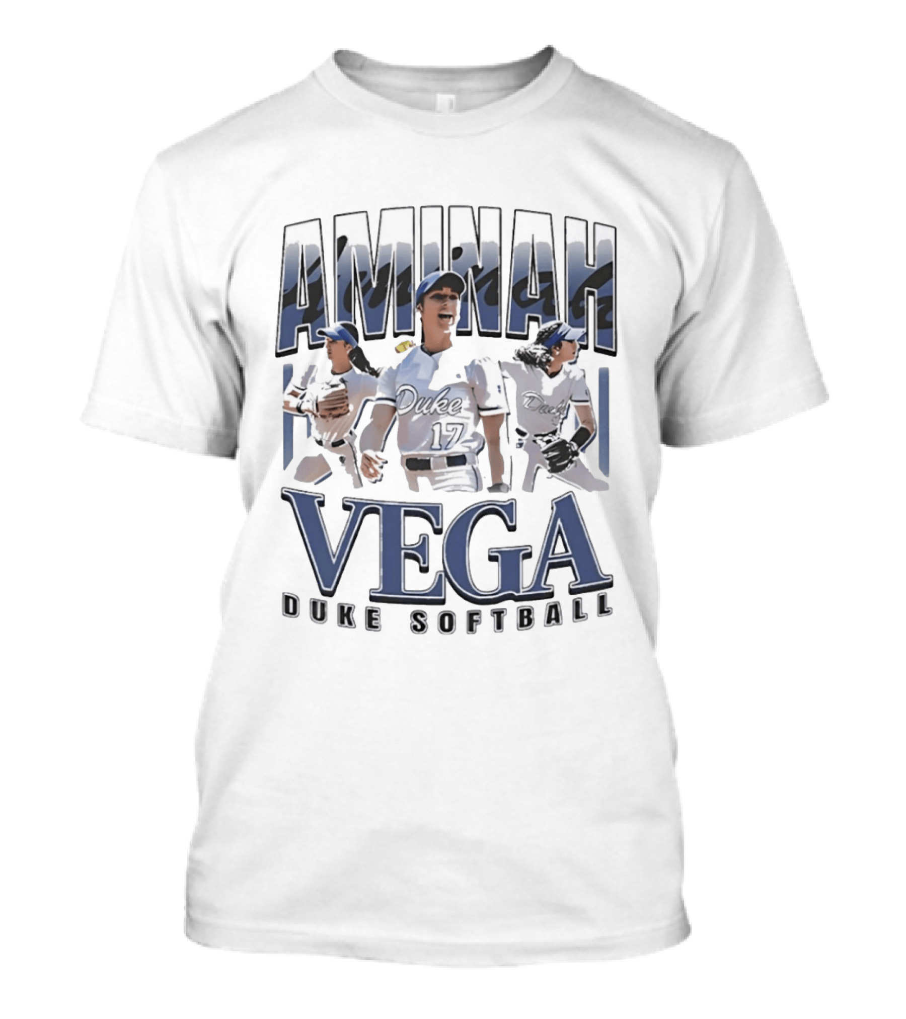 Aminah Vega Duke Softball Team Player 17 T-Shirt