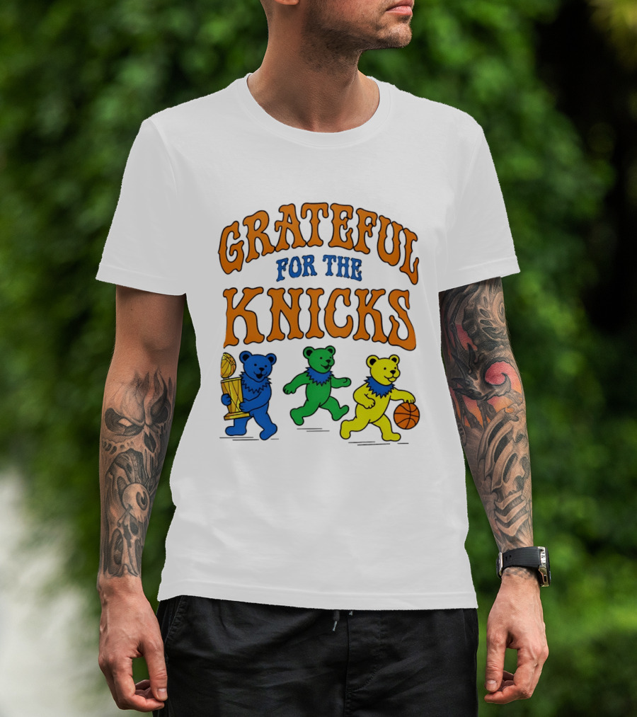 Grateful Dead New York Knicks Bears Basketball Trophy T-Shirt