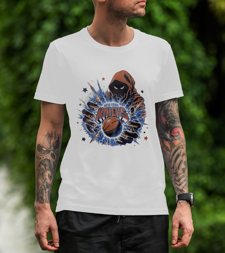 New York Knicks Dark Wizard Basketball Power T-Shirt