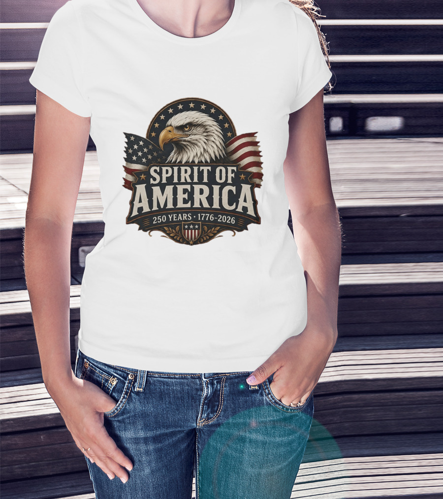 Spirit Of America Bald Eagle 250 Years 1776 2026 T-Shirt