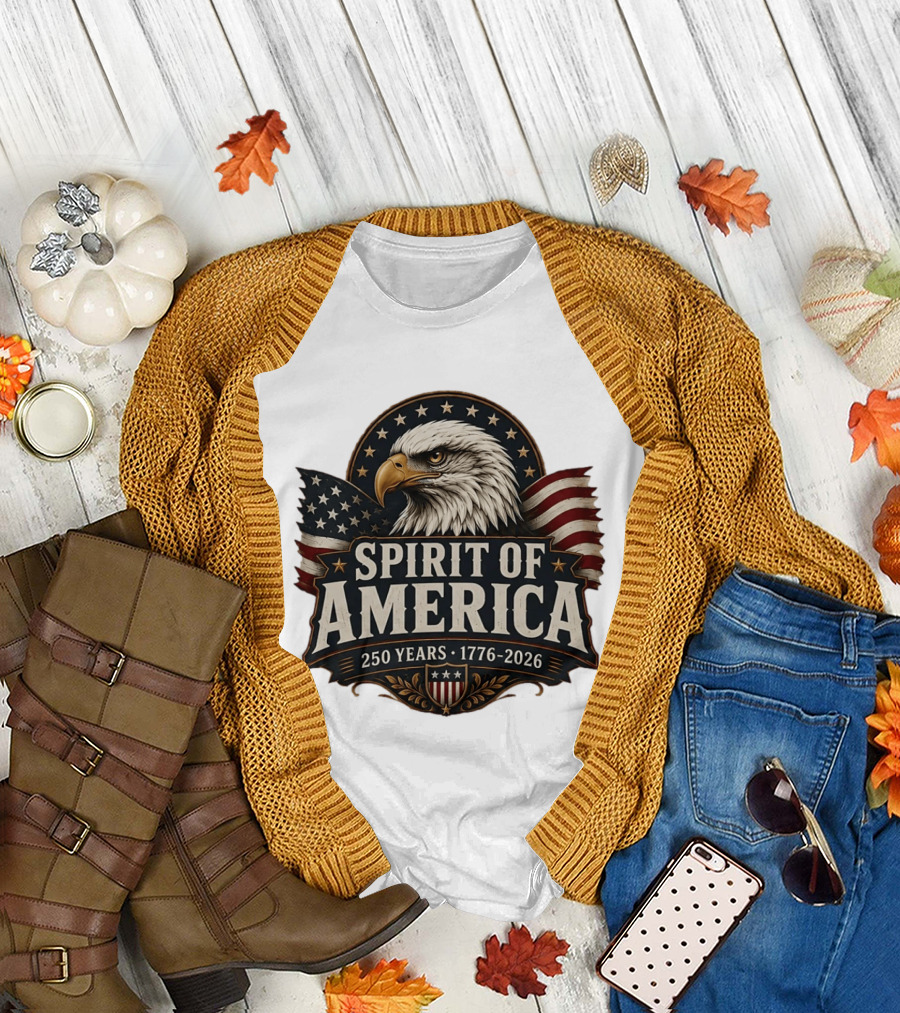 Spirit of America Bald Eagle 250 Years 1776 2026 T-Shirt