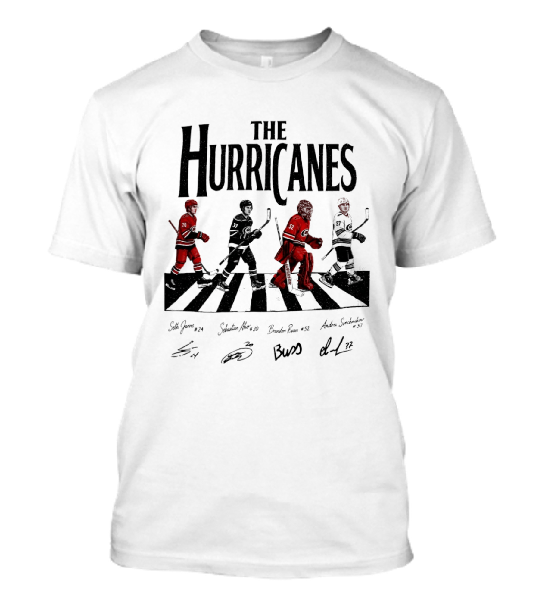 The Hurricanes Abbey Road Ice Hockey Players Crossing Signatures T-Shirt