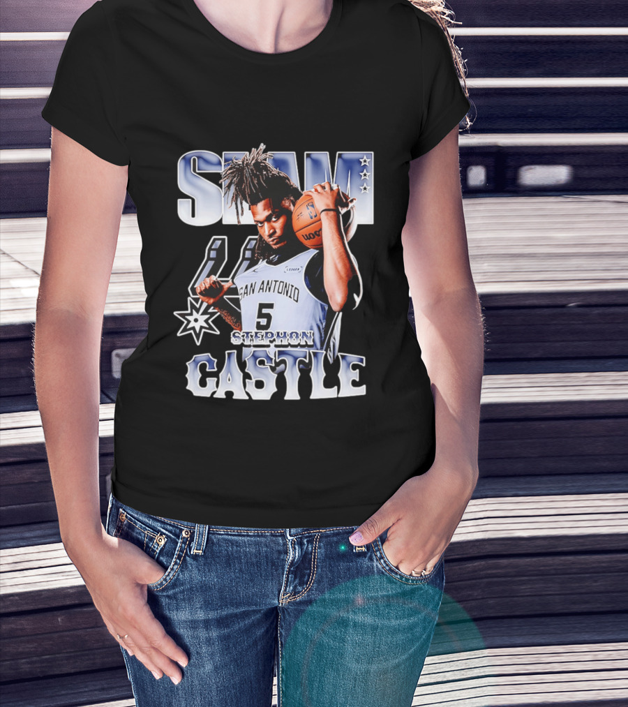 San Antonio Spurs Stephon Castle SLAM Basketball Star T-Shirt
