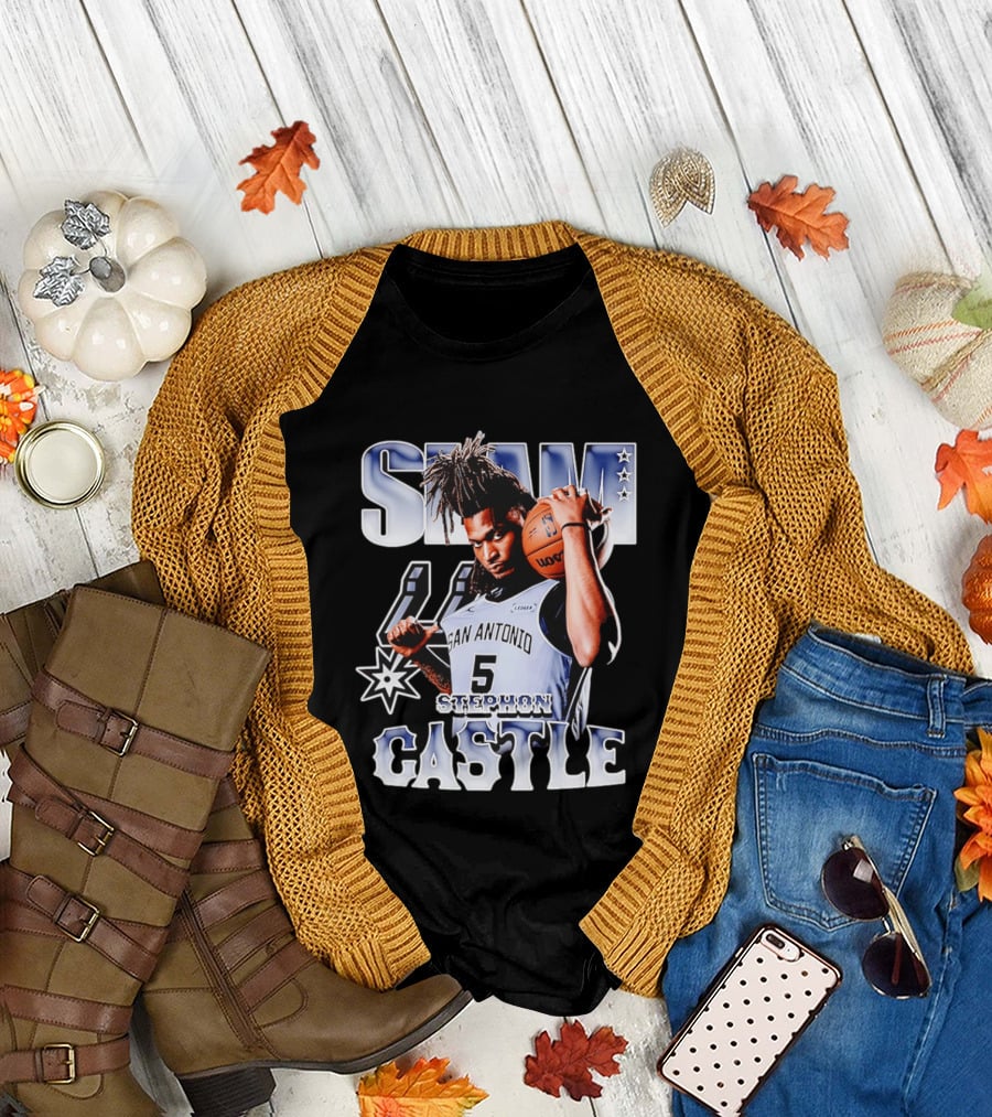 San Antonio Spurs Stephon Castle SLAM Basketball Star T-Shirt