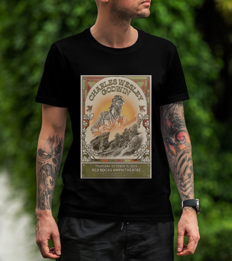 Charles Wesley Godwin Red Rocks Amphitheatre Concert October 15 2026 Featuring Special Guest Michael Marcagi T-Shirt