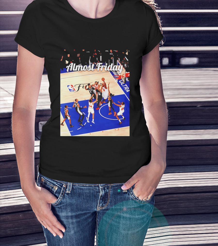 Almost Friday New York Knicks NBA Fit Game 4 Action Scene T-Shirt