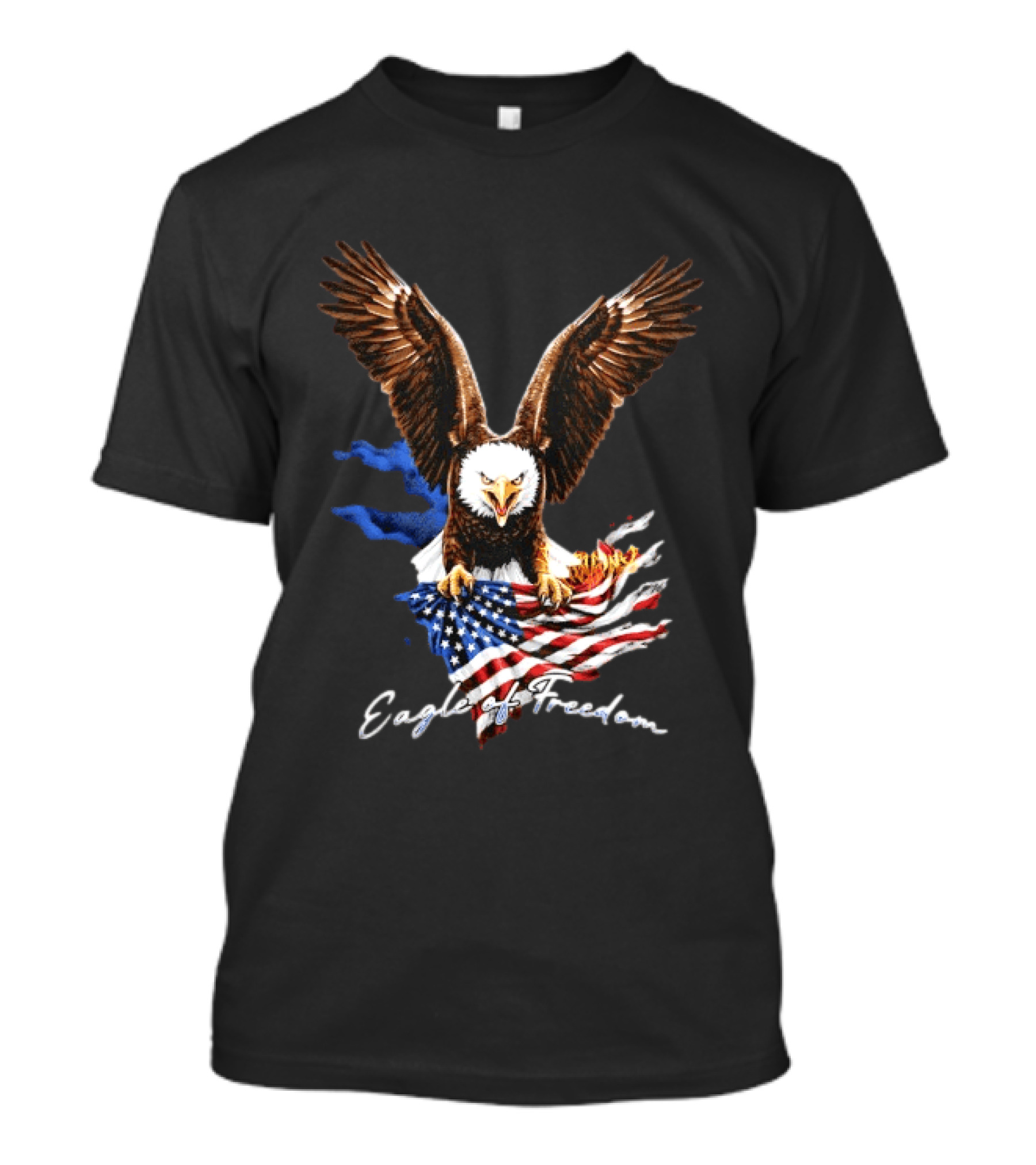 American Eagle Of Freedom Flag Wings Fiery Display T-Shirt