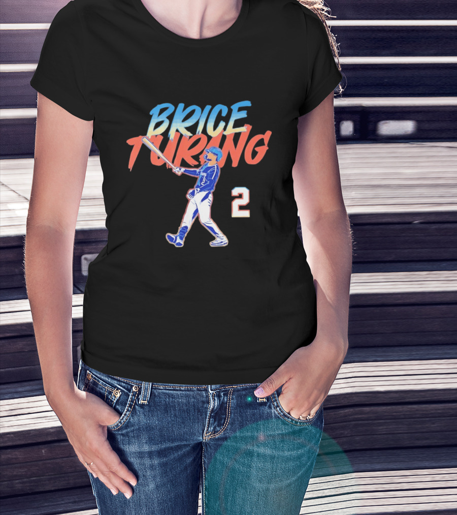 Brice Turang Milwaukee Brewers Slugger Swing Number 2 T-Shirt