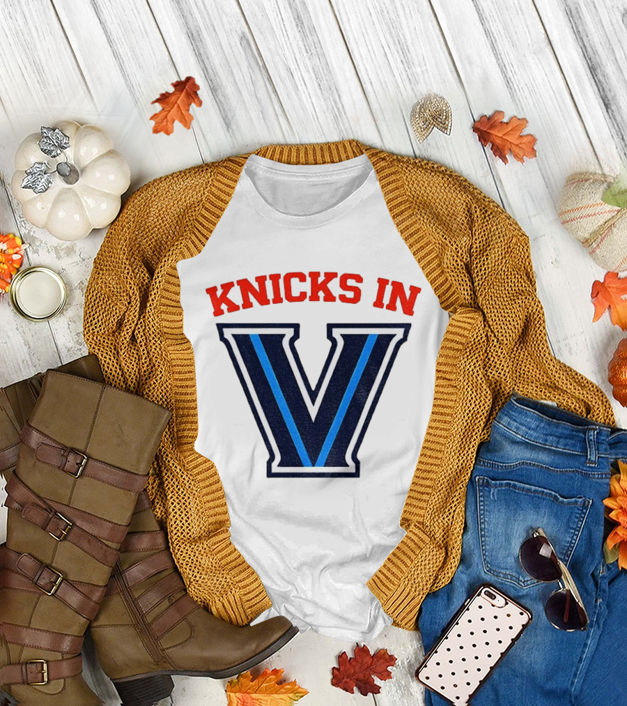 Knicks in V New York Knicks Villanova Wildcats NBA 2026 T-Shirt