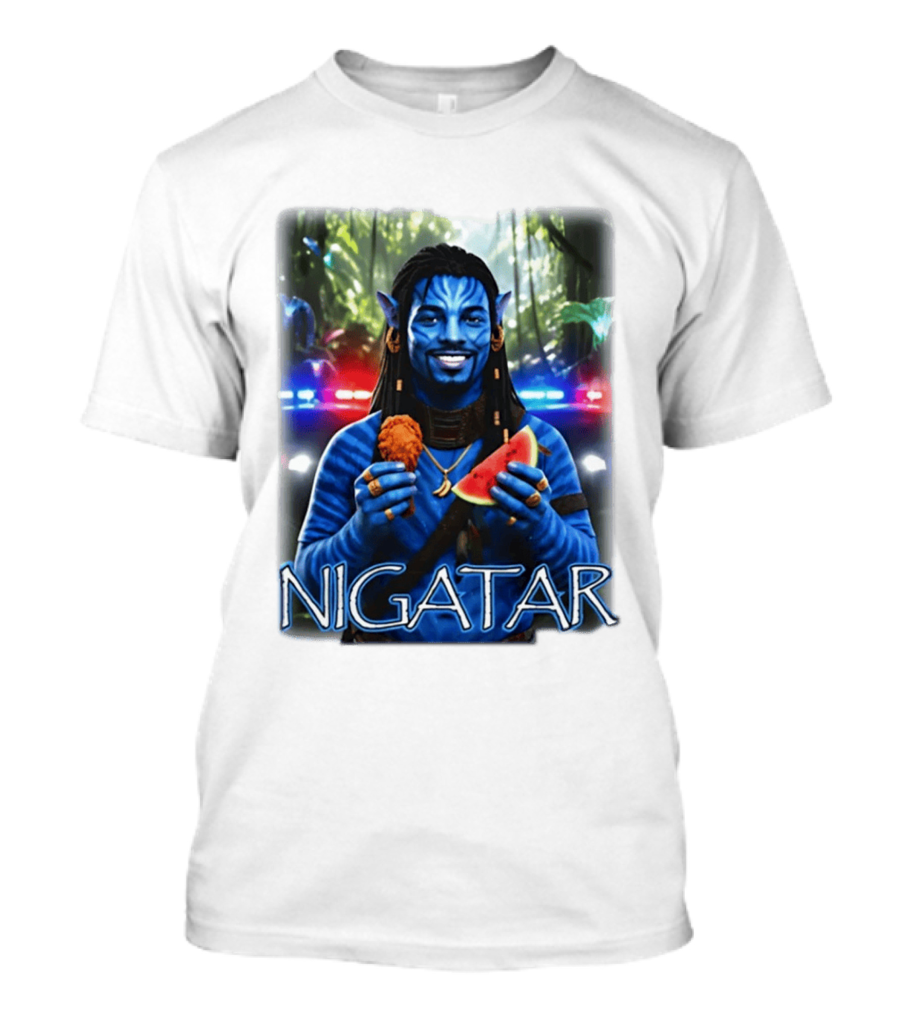 Nigatar Avatar Meme Watermelon And Chicken T-Shirt