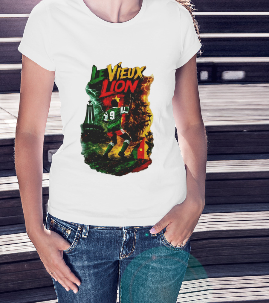 Le Vieux Lion Roger Milla Cameroon Football Icon T-Shirt