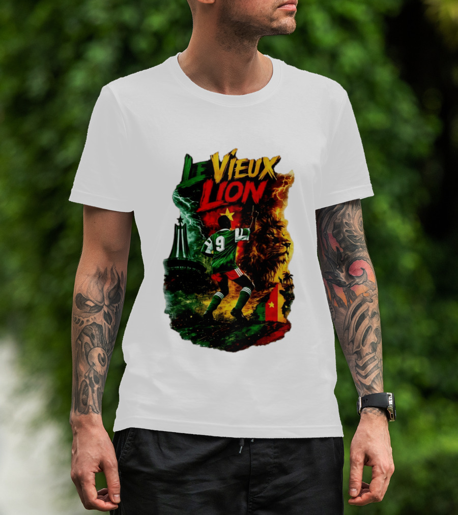 Le Vieux Lion Roger Milla Cameroon Football Icon T-Shirt