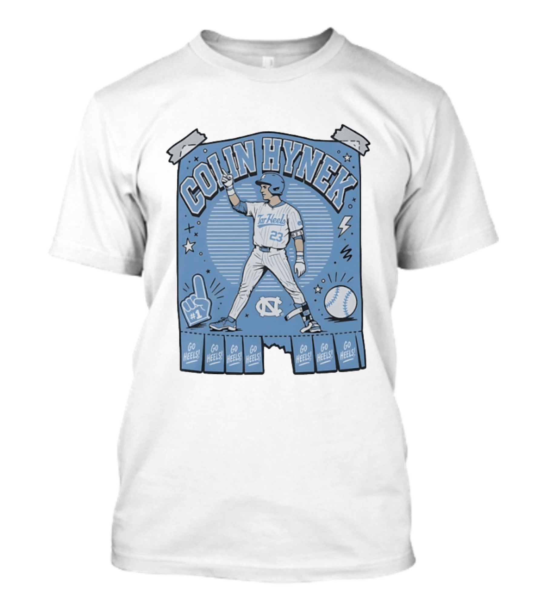 Colin Hynek Tar Heels Baseball Player Pose Go Heels North Carolina #23 T-Shirt