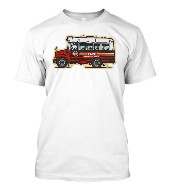 Firefighter Snoopy Woodstock School Bus Fire Probie Training T-Shirt