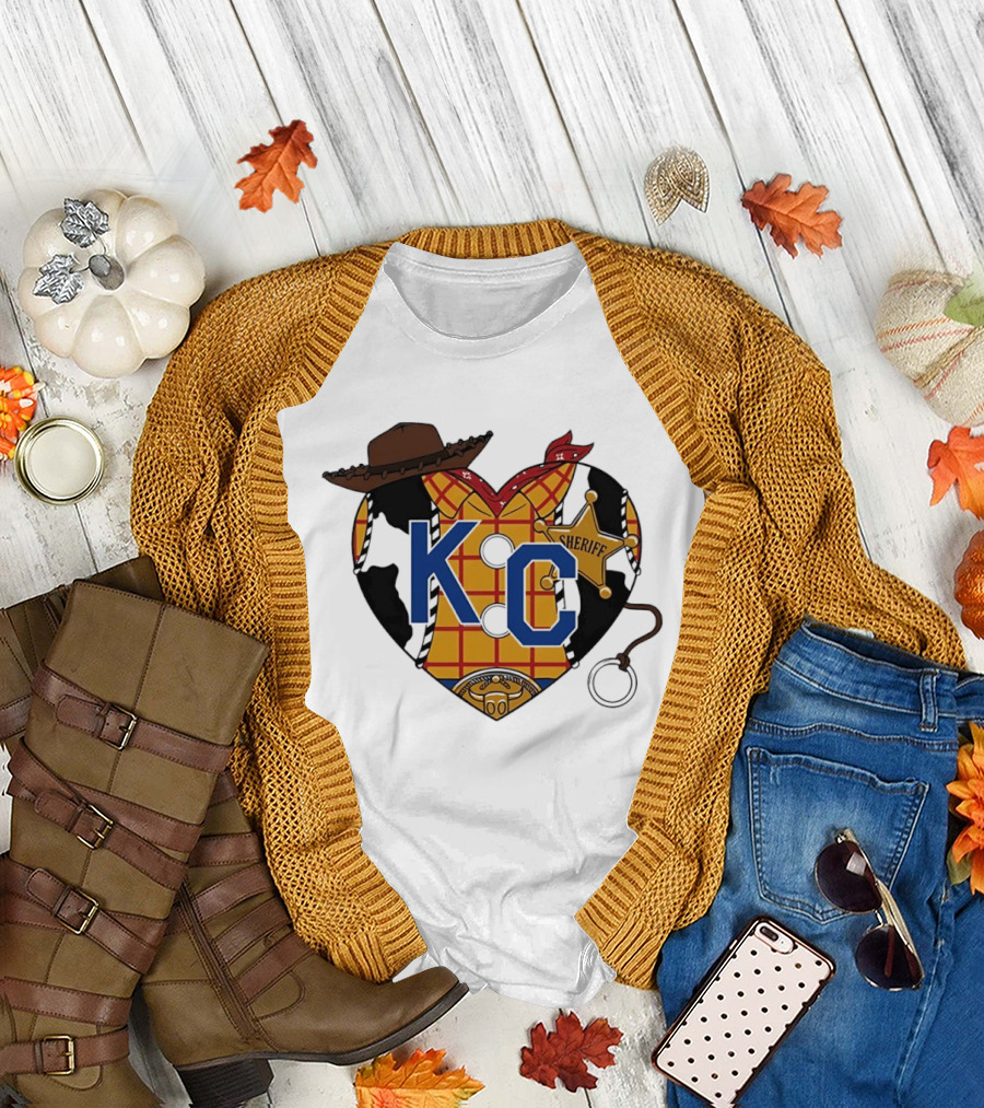 Howdy KC Sheriff Heart Cowboy Hat Plaid Bandana T-Shirt