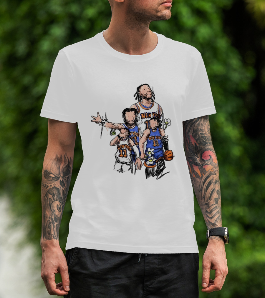 Jalen Brunson New York Knicks Basketball Players 11 Floral T-Shirt