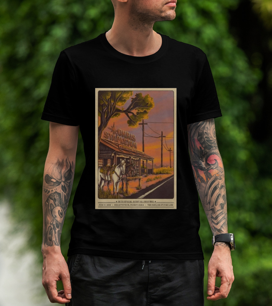 Chris Stapleton Featuring Allen Stone Burgettstown June 17 2026 Pavilion At Star Lake T-Shirt