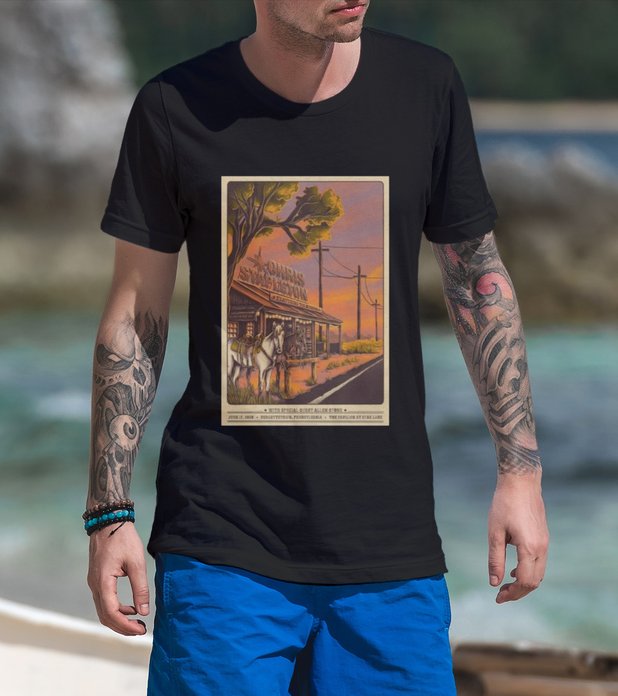 Chris Stapleton Featuring Allen Stone Burgettstown June 17 2026 Pavilion At Star Lake T-Shirt