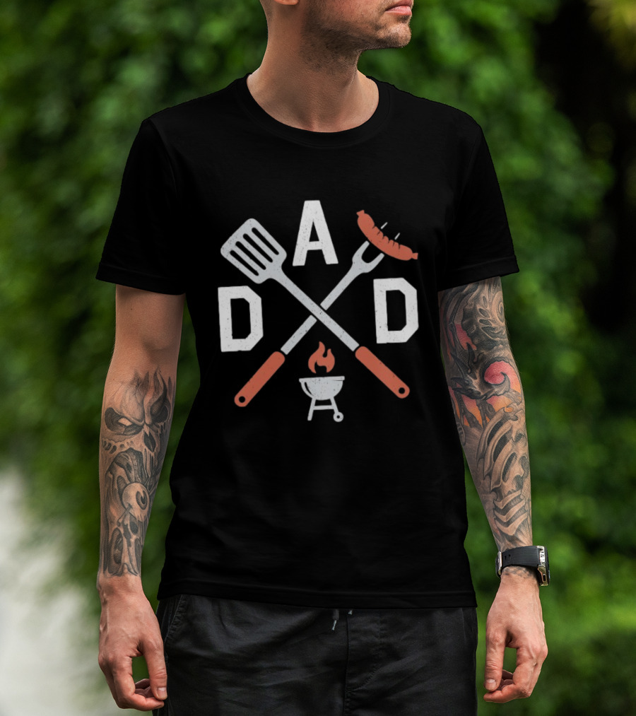 BBQ Grill Dad Tools Sausage Spatula Fork T-Shirt