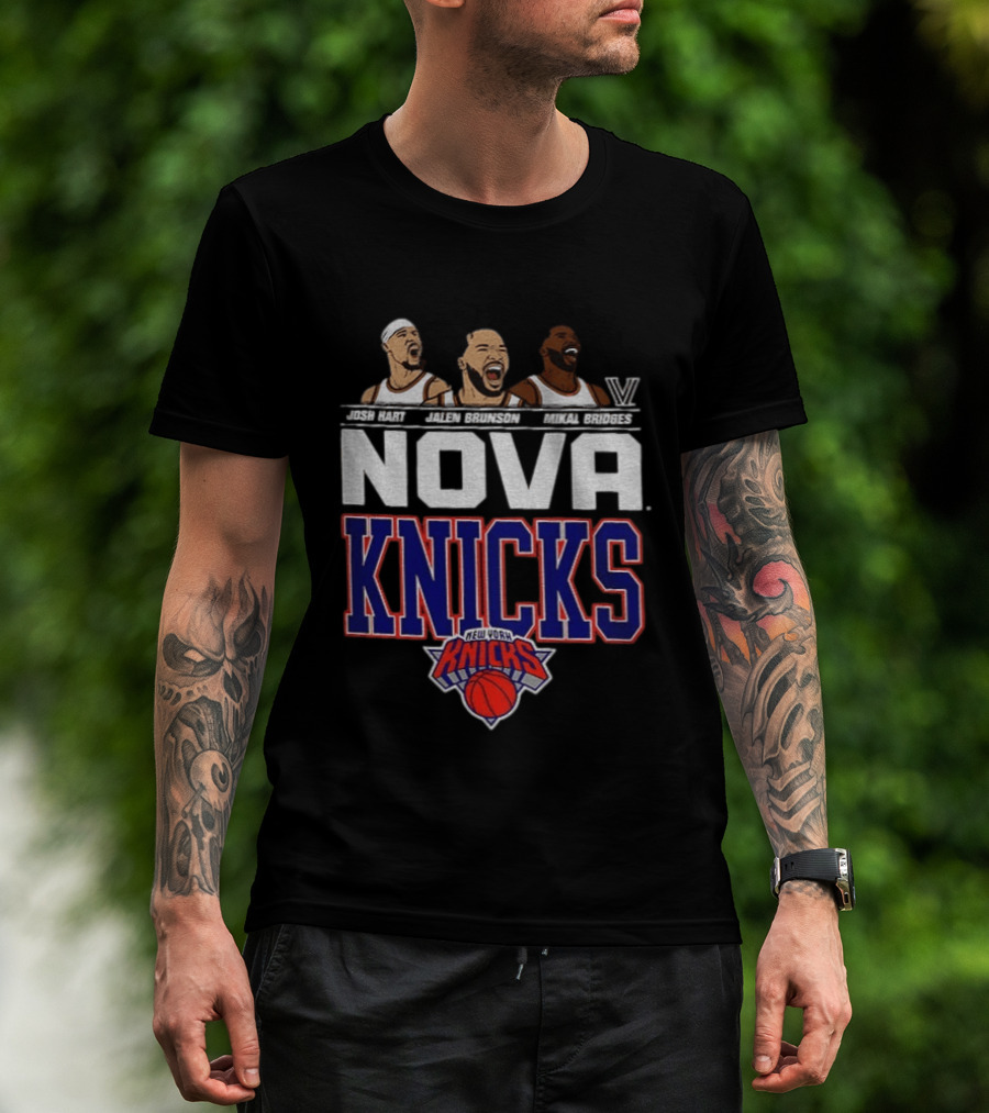Josh Hart Jalen Brunson Mikal Bridges Nova Knicks New York Basketball T-Shirt
