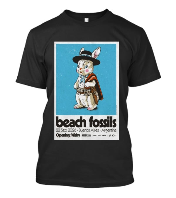 Beach Fossils Buenos Aires 2026 Rabbit Cowboy Concert T-Shirt
