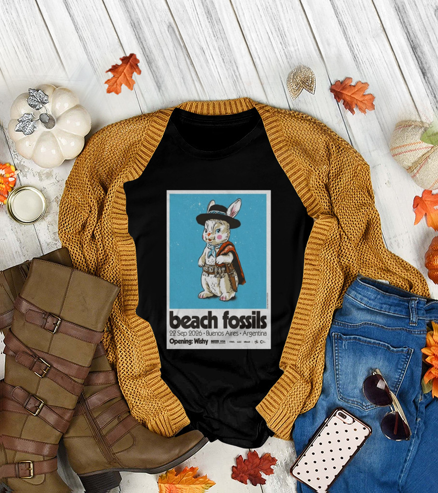 Beach Fossils Buenos Aires 2026 Rabbit Cowboy Concert T-Shirt