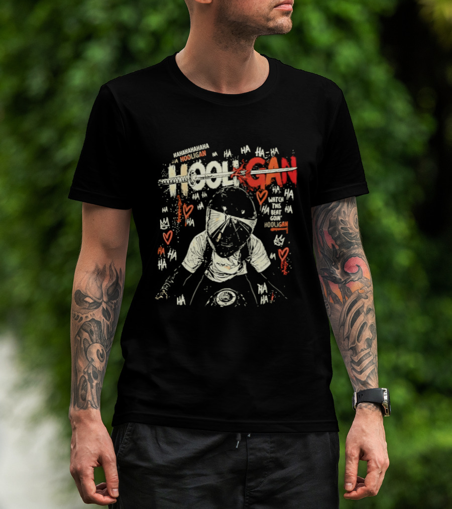 Biker Hooligan This Beat Go In Hooligan Love Hearts T-Shirt