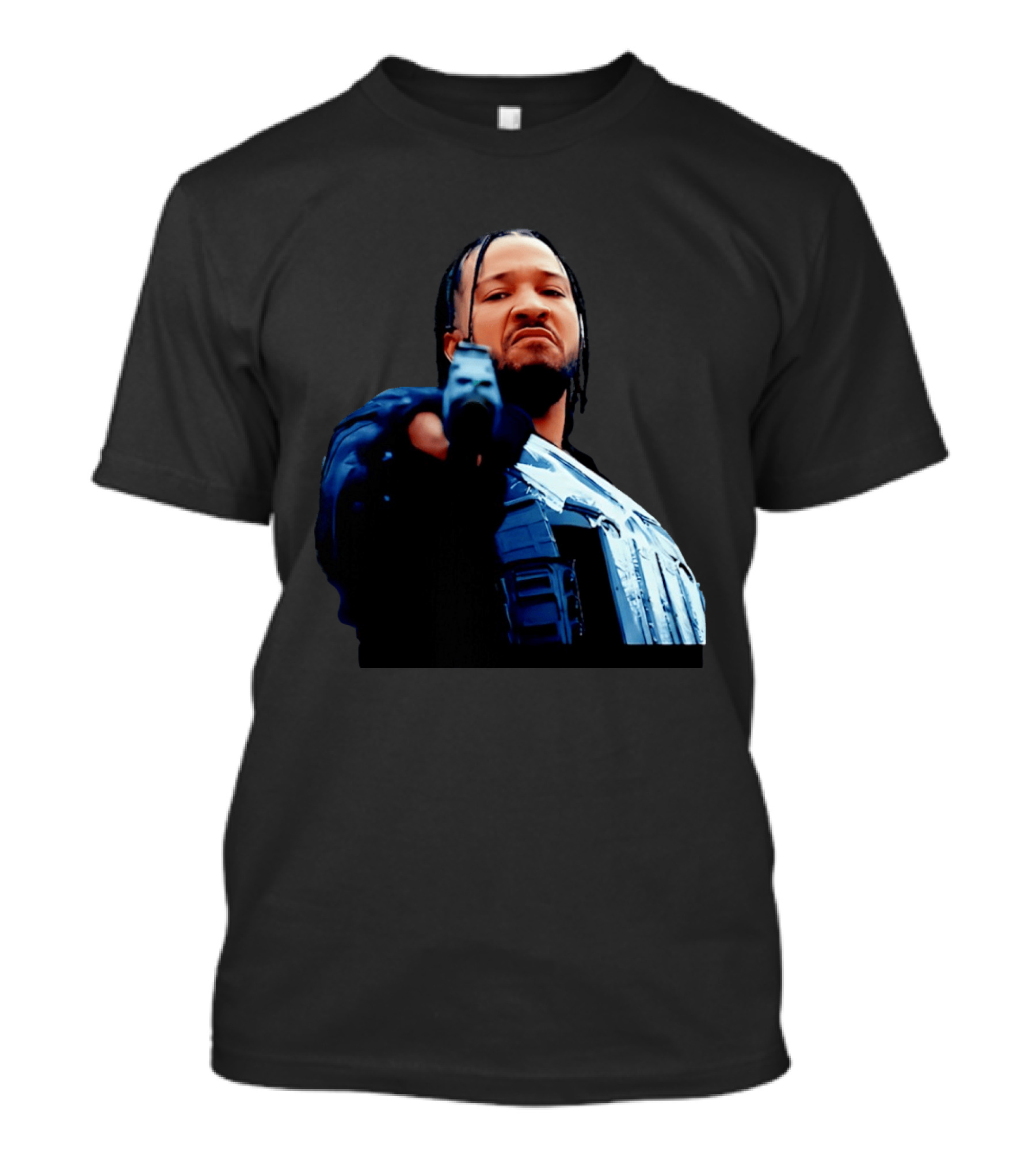 Jalen Brunson Gangster New York Knicks NBA Basketball Gun Image T-Shirt
