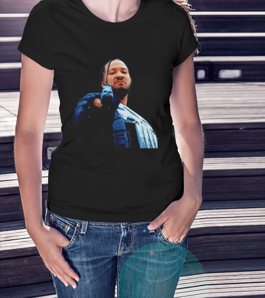 Jalen Brunson Gangster New York Knicks NBA Basketball Gun Image T-Shirt