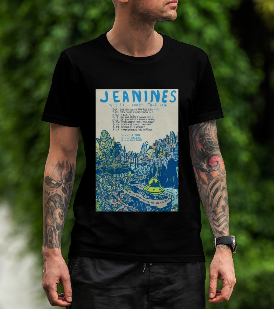 JEANINES West Coast Tour 2026 Cities And Venues T-Shirt