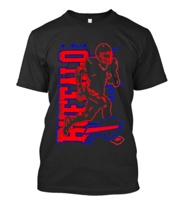 Buffalo Bills Go Bills Football Player Running Action T-Shirt