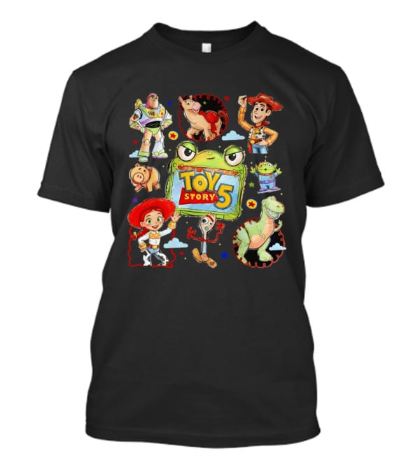 Buzz Lightyear Woody Bullseye Rex Hamm Alien Forky Jessie Toy Story 5 T-Shirt