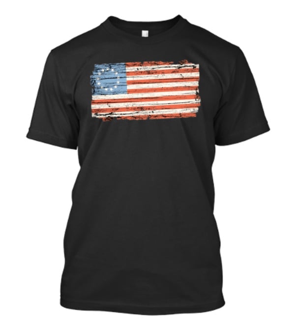 Distressed Vintage Betsy Ross Flag Thirteen Stars Retro Look T-Shirt
