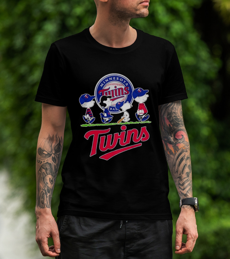 Minnesota Twins Snoopy Charlie Brown Lucy Linus Abbey Road 2026 MLB Peanuts Collaboration T-Shirt
