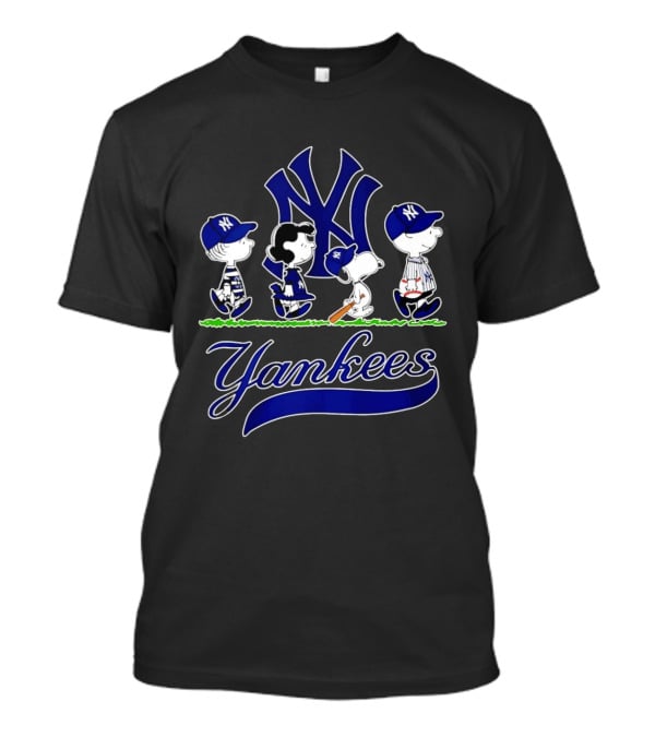 New York Yankees Peanuts Characters Abbey Road Snoopy T-Shirt