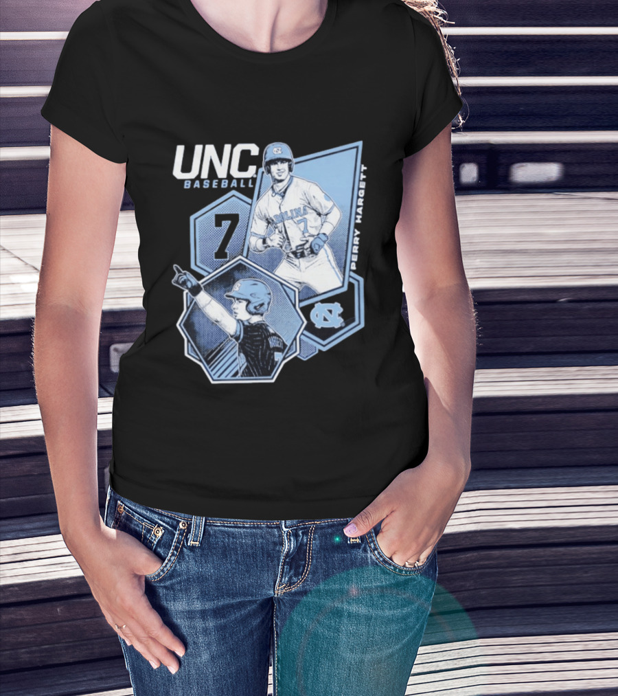 UNC Baseball Perry Hargett 7 North Carolina Collage T-Shirt