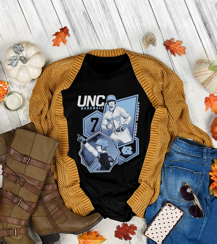 UNC Baseball Perry Hargett 7 North Carolina Collage T-Shirt