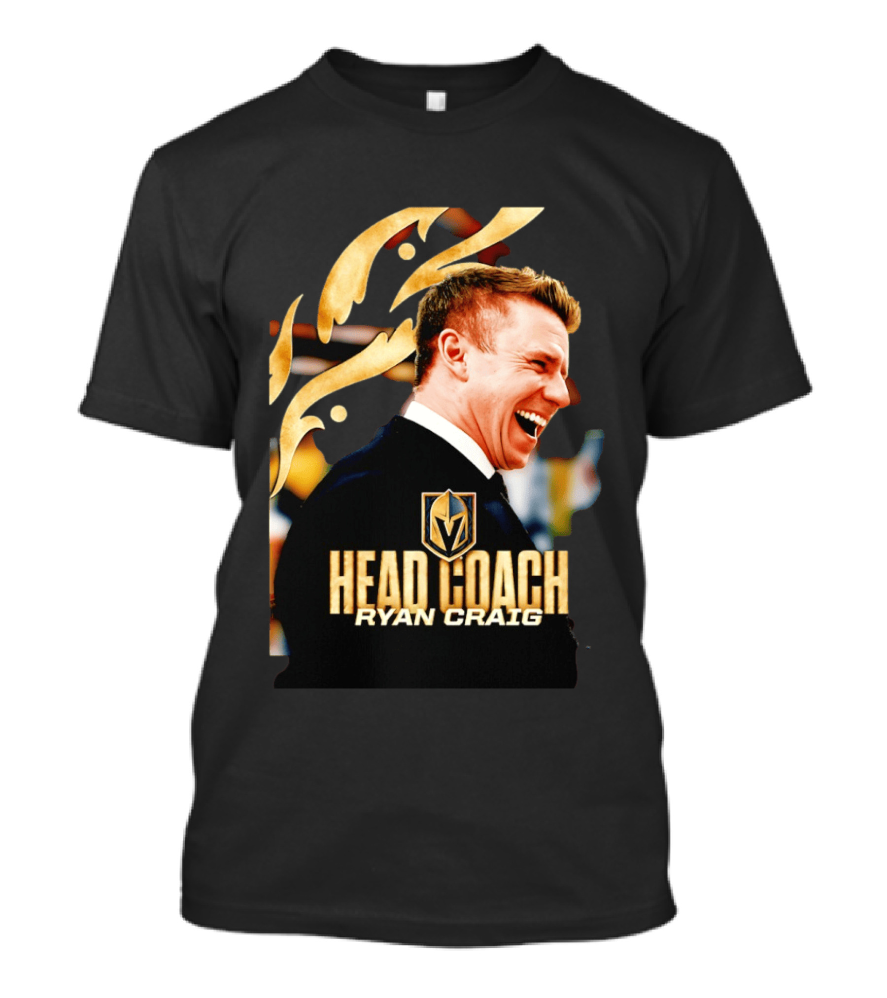 Head Coach Ryan Craig Henderson Silver Knights Golden T-Shirt