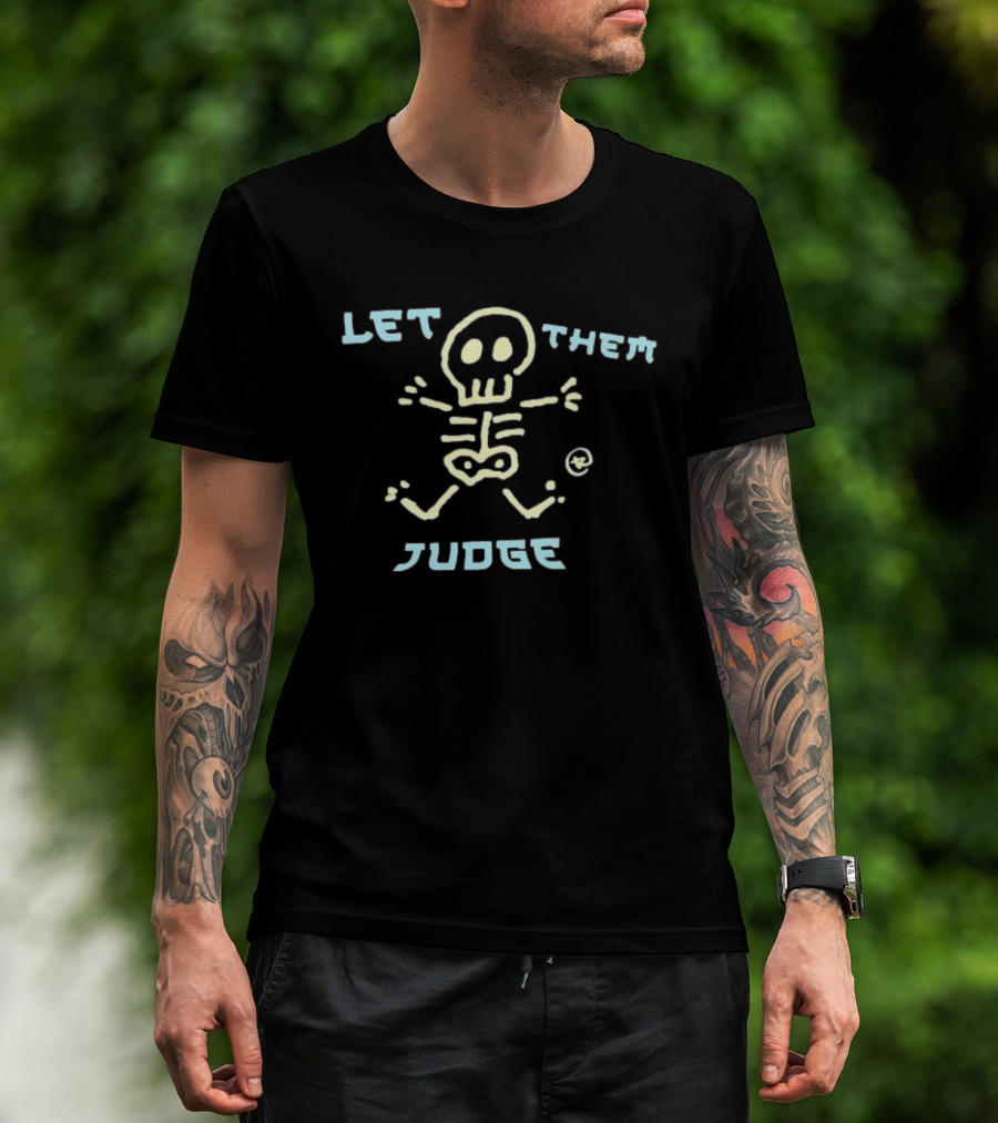 Skeleton Let Them Judge Thunder Cartoon T-Shirt